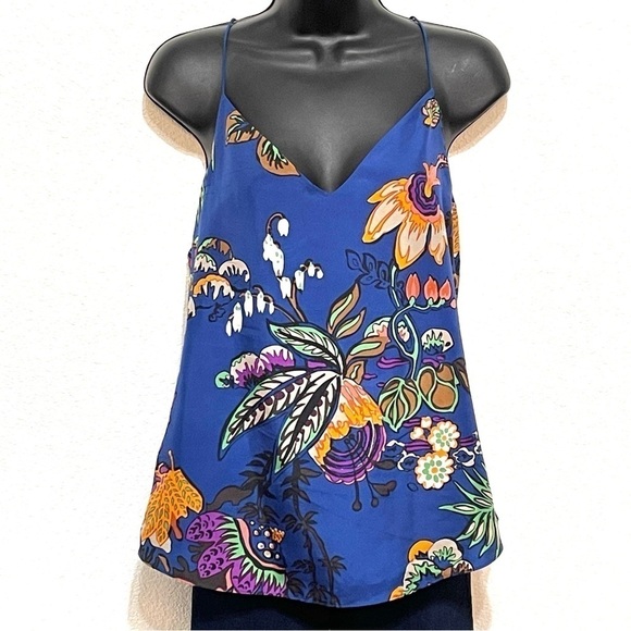 J. Crew Woman 100% SILK Classic Floral Sleeveless Holter Top Size 4 - Picture 1 of 11